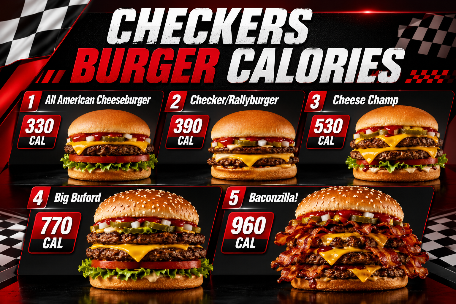 Checkers Burger Calories