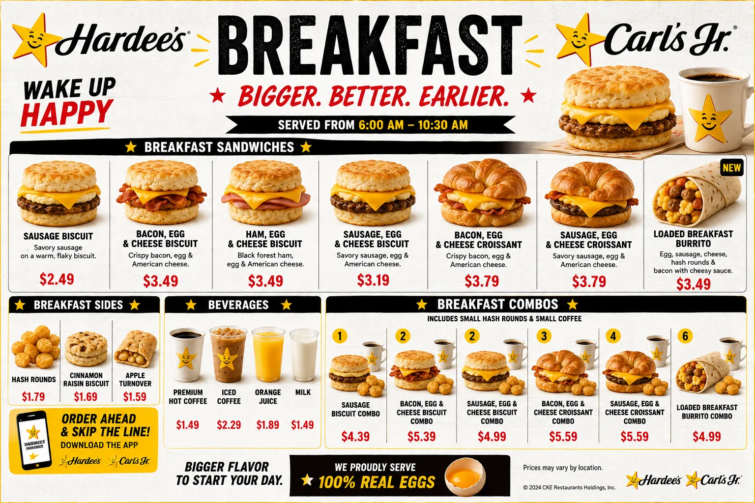 Hardee's and Carl's Jr. menu