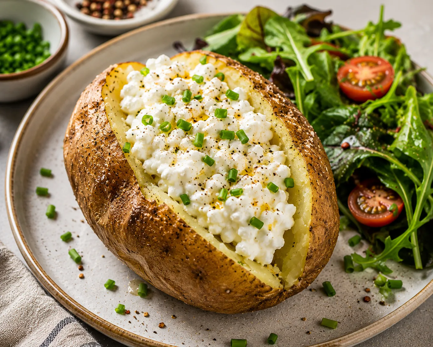 Baked Potato with Cottage Cheese
