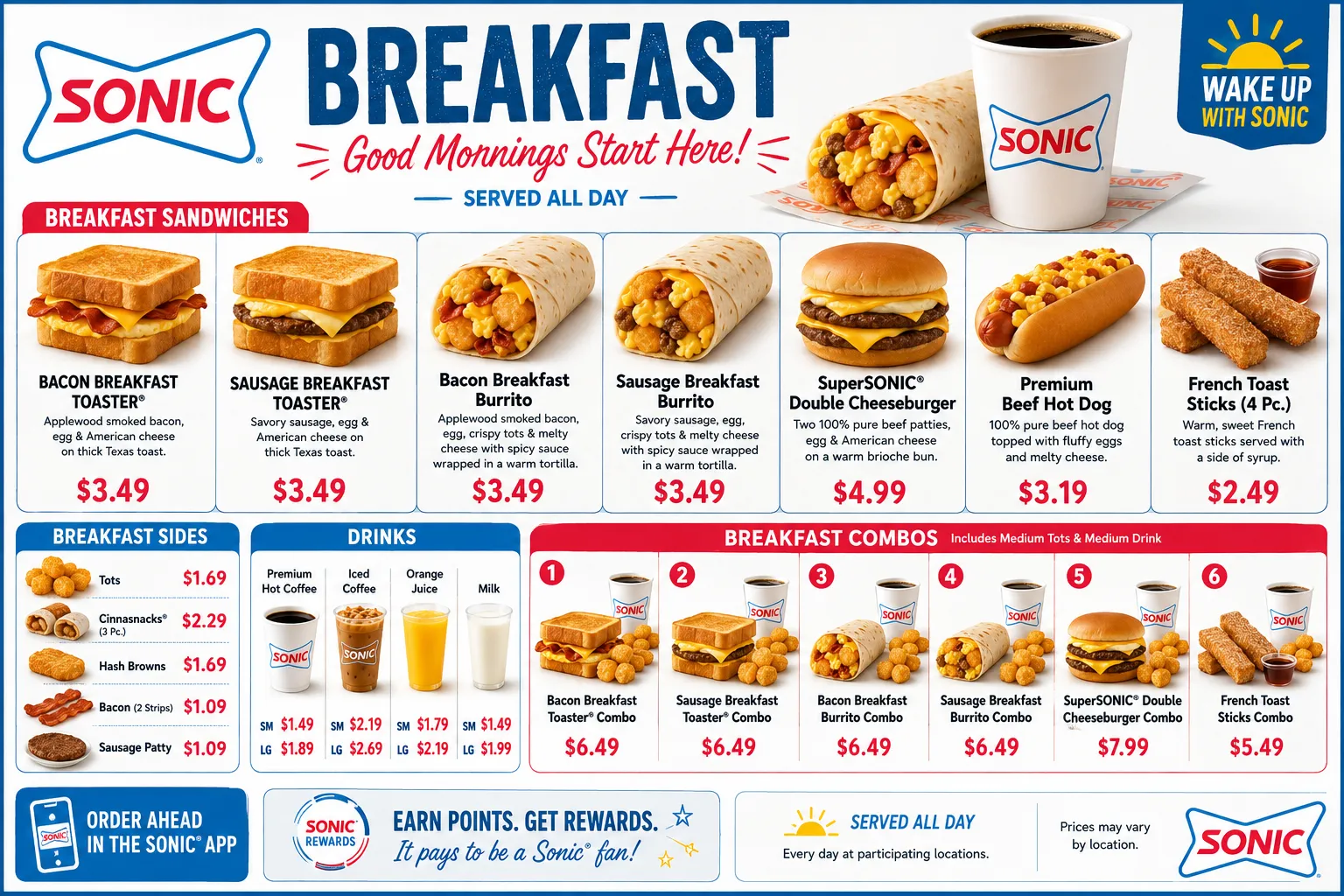 Sonic breakfast menu with price